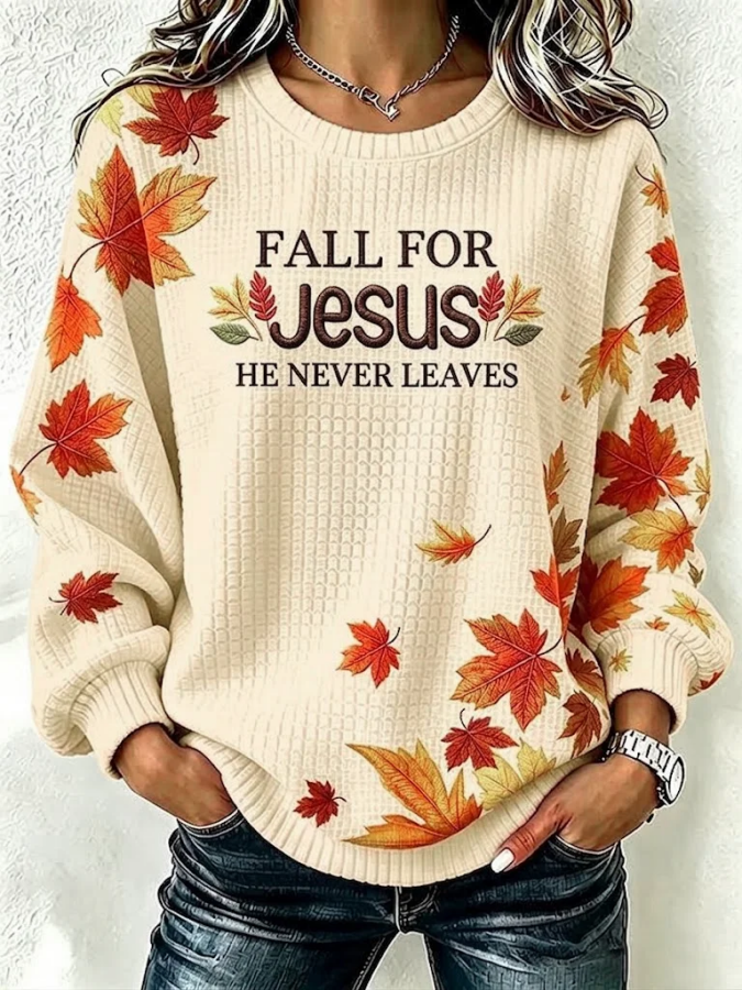 Women Text Letters Crew Neck Printing Casual Spring/Fall Long Sleeve Sweatshirt