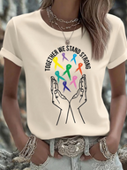 Women'S Breast Cancer Awareness Print Short-Sleeve T-Shirt