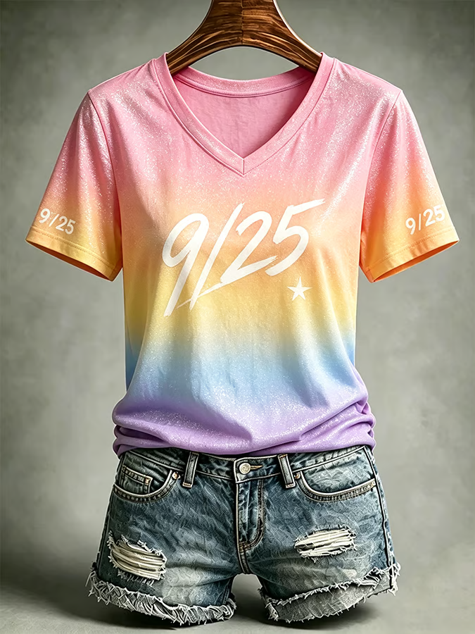 Women'S Casual Print Short-Sleeve T-Shirt