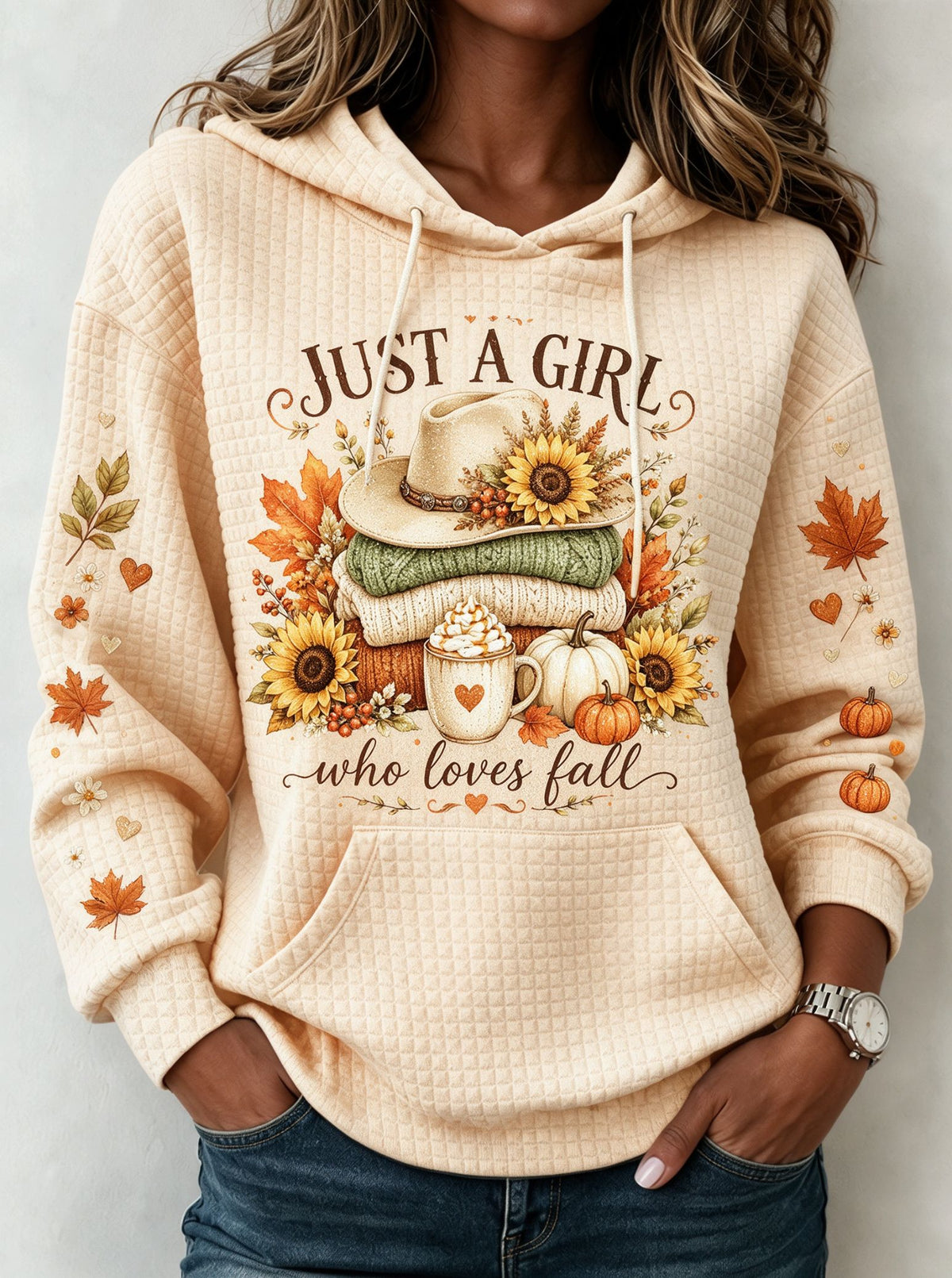 Women'S Just A Girl Who Loves Fall Sunflower Hoodie