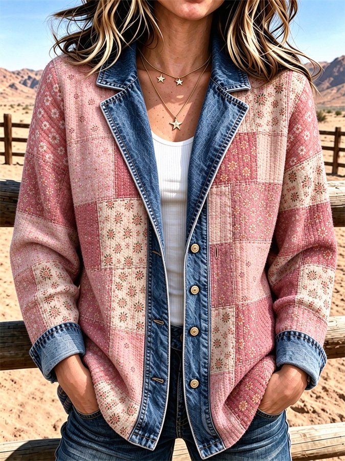 Women'S Retro Butterfly Printed Jacket