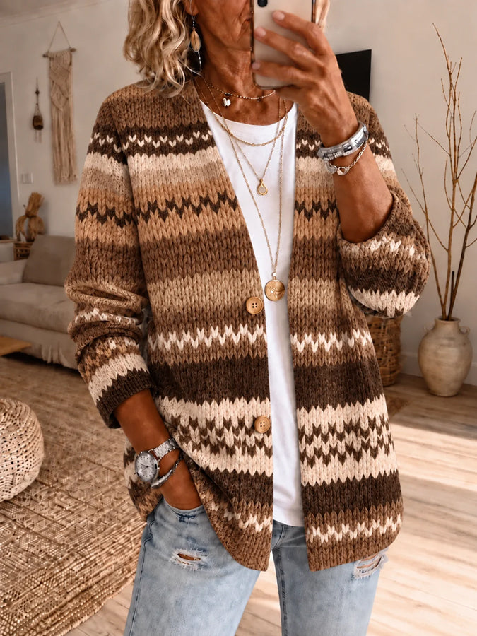 Women'S Fall Printed Casual Cardigan