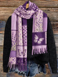 Women's Vintage Floral Patchwork-Themed Casual Knit Scarf