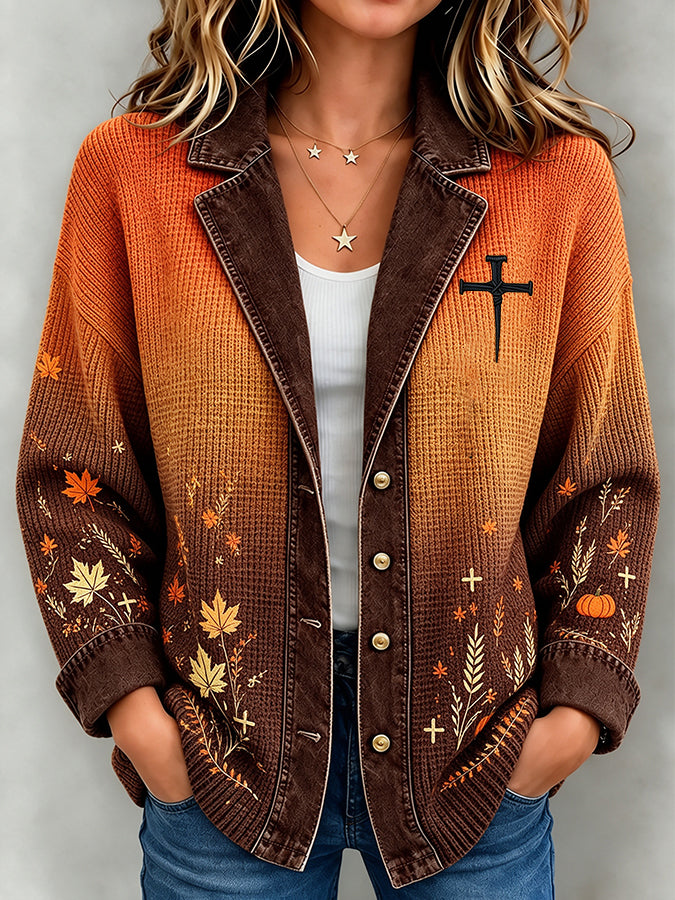 Women'S Retro Gradient Printed Jacket