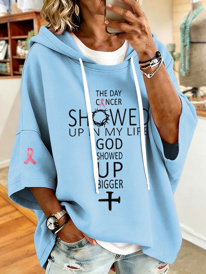 Women's Breast Cancer Faith Print Hoodie