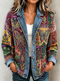 Women's Patchwork Art Knitted Cardigan