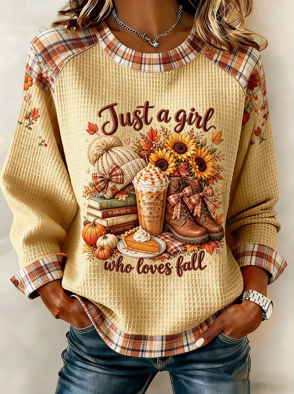 Women's Just A Girl Who Loves Fall Raglan Sweatshirt