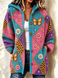 Women'S Butterfly Pattern Casual Sweater Long Cardigan