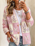 Women's Patchwork Art Knitted Cardigan