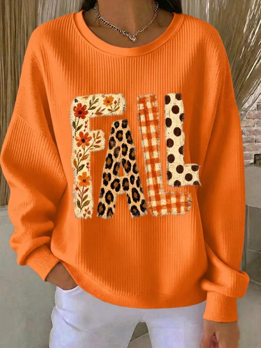 Women'S Fall Print Casual Sweatshirt