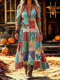 Ladies' Butterfly Pattern Casual Dress