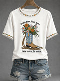 Women's  Commemorative Print Casual T-Shirt