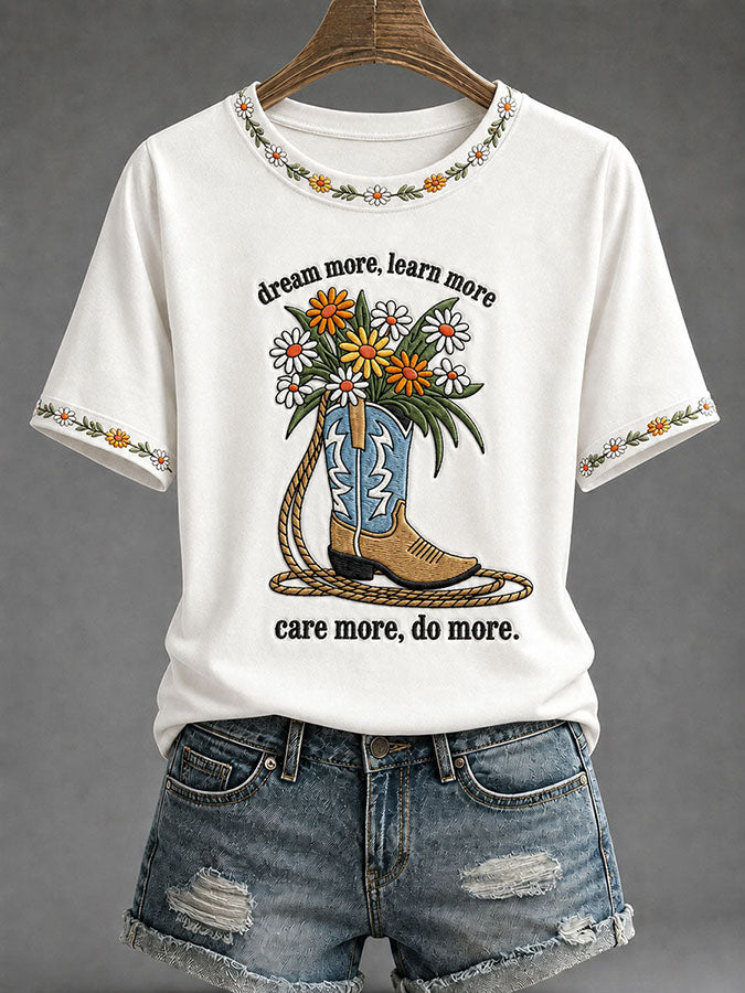 Women's  Commemorative Print Casual T-Shirt
