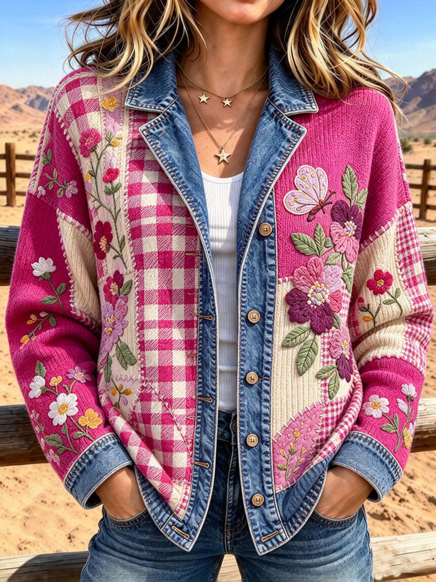 Women'S Retro Butterfly Printed Jacket