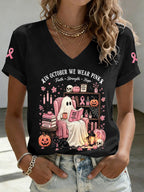 Women'S In October We Wear Pink Print T-Shirt