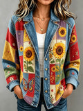 Women's Patchwork Art Knitted Cardigan