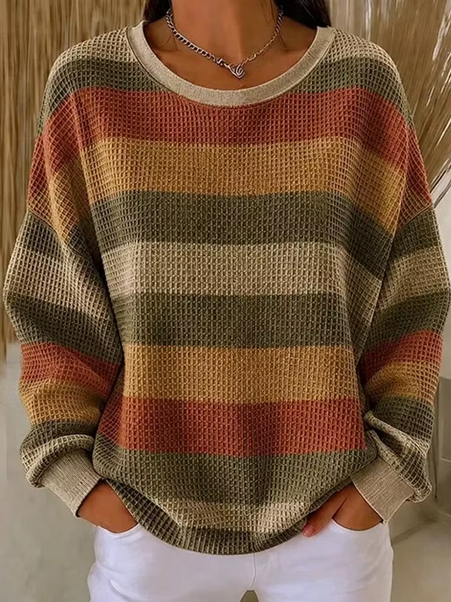 Women's Autumn Striped Print Top