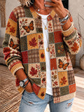Women's Autumn Landscape Art Sweater Cardigan