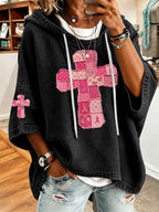 Women's Pink breast cancer Faith Print Hoodie