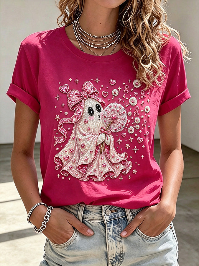 Women'S Breast Cancer Promotion Printed Casual T-Shirt