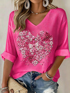 Women'S Love Butterfly Printed Top