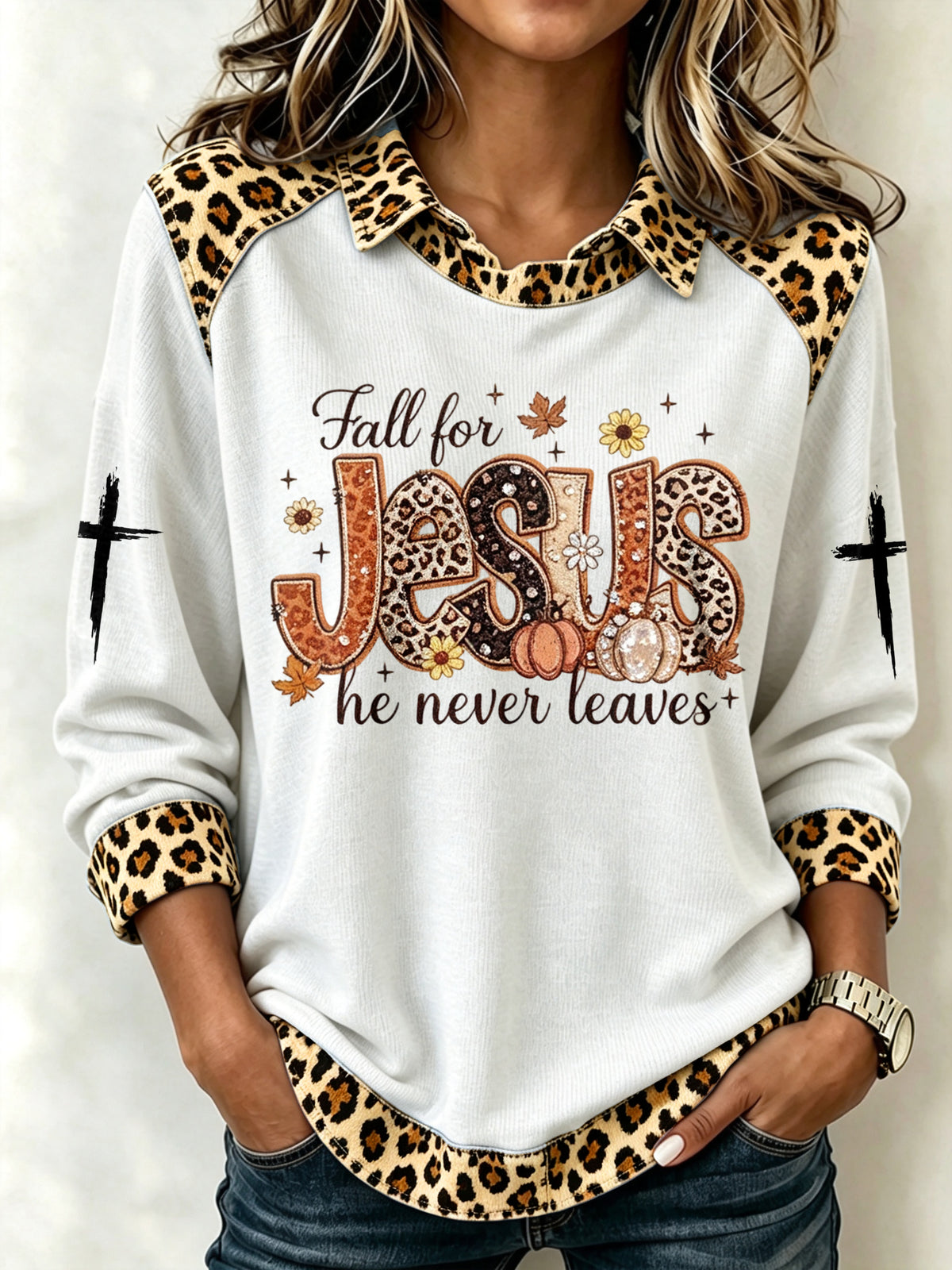 Women's plaid print sweatshirt