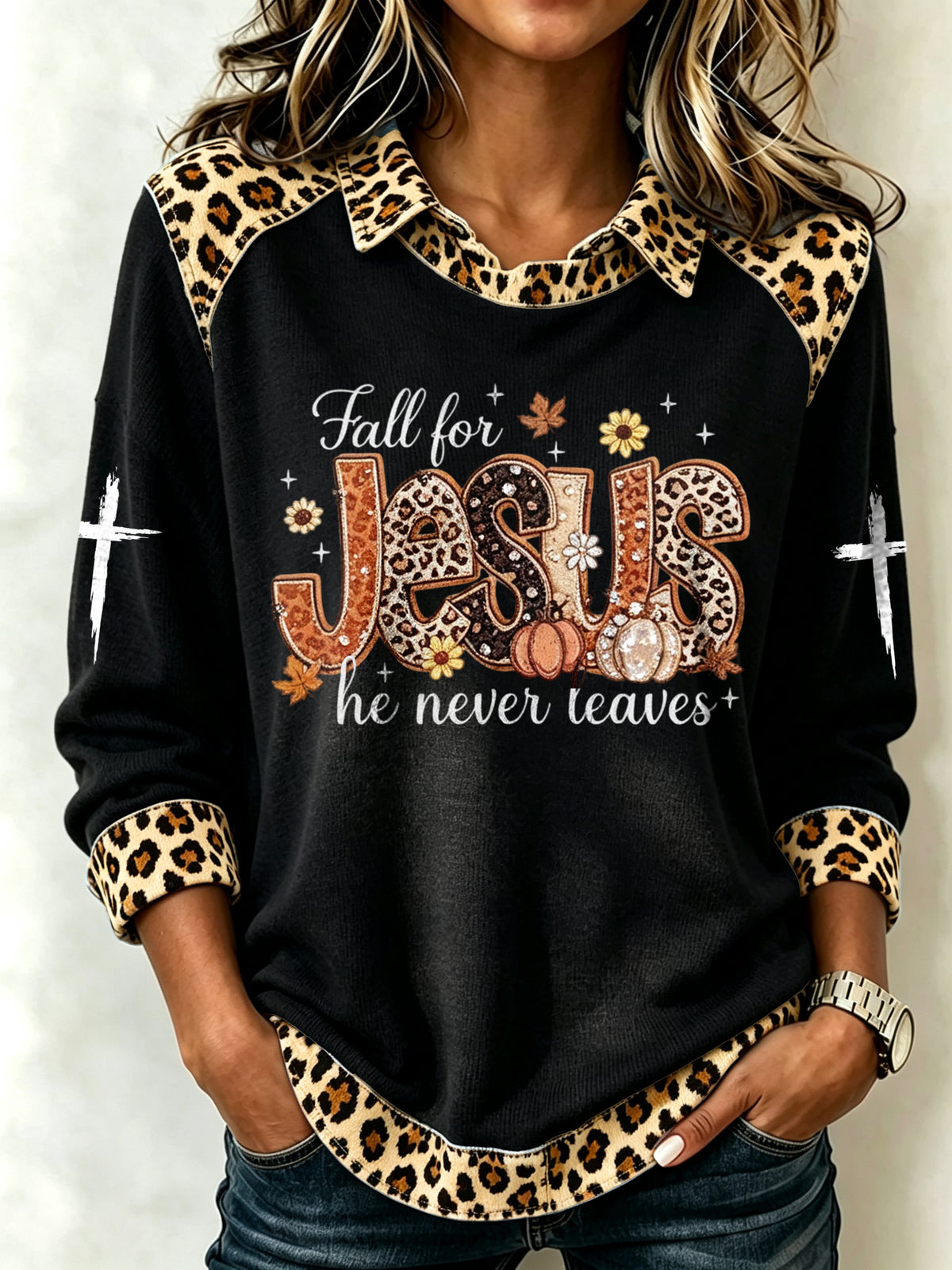 Women's plaid print sweatshirt