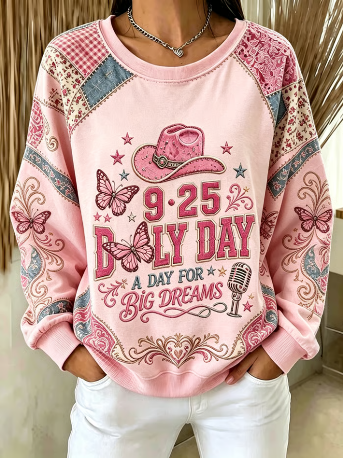 Women'S Forever Our Queen Of Country Print Sweatshirt