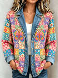 Women'S Butterfly Design Pattern Printing Design Cardigan