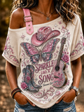 Women's Remembering Dolly Parton Off-The-Shoulder Short-Sleeve T-Shirt