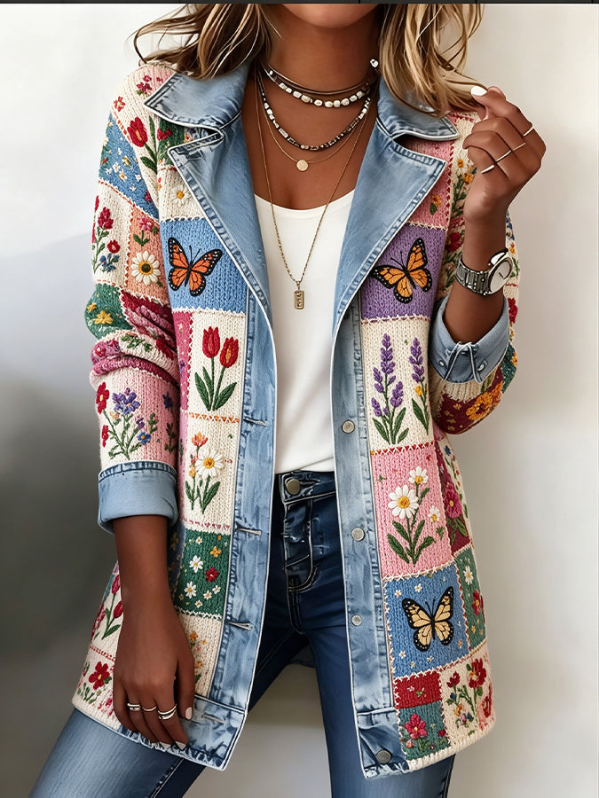 Women'S Checkered Pattern Patchwork Printed Casual Top