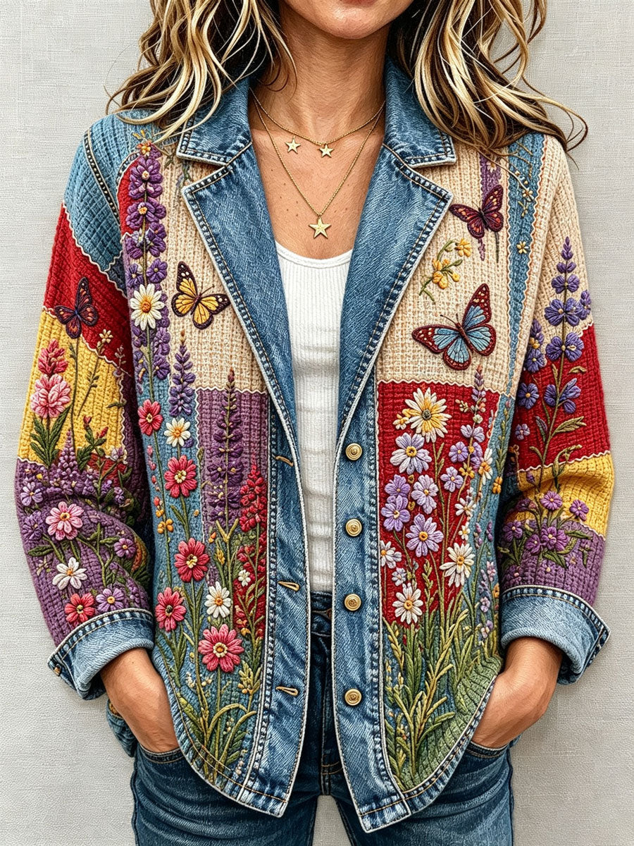 Women's Patchwork Art Knitted Cardigan