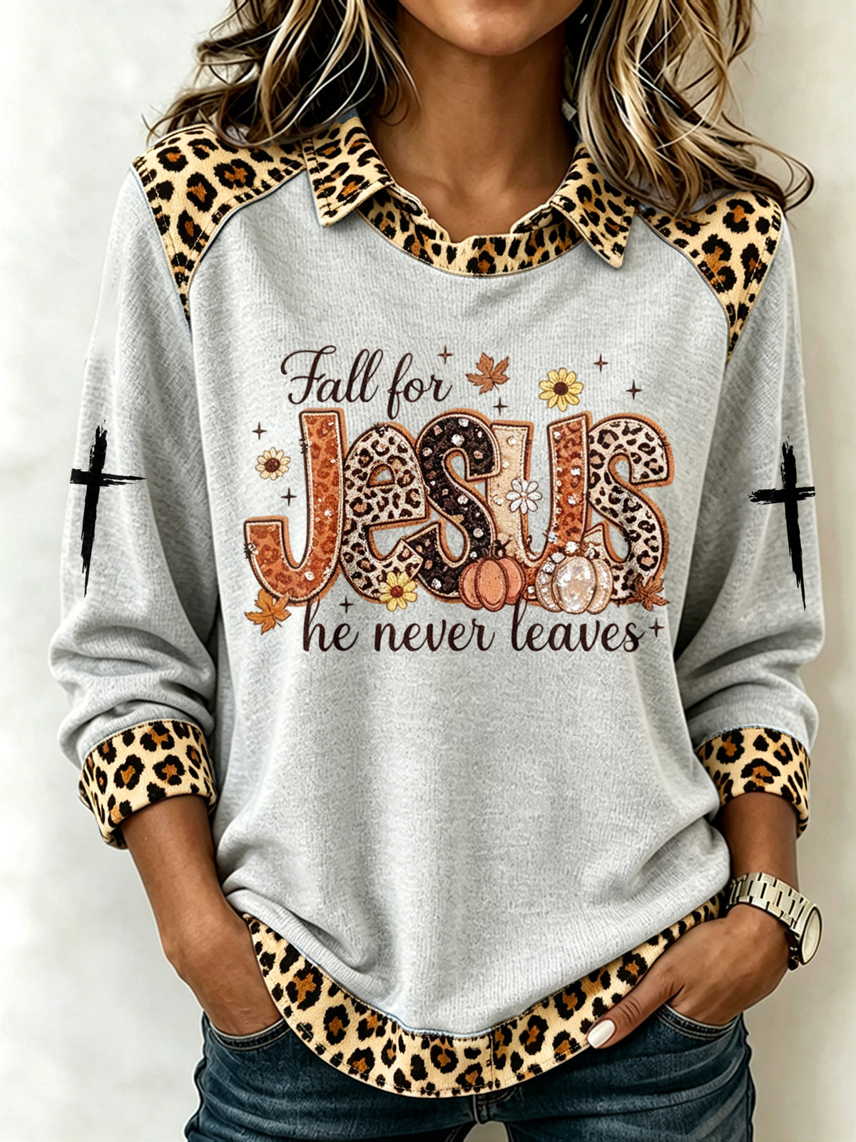 Women's plaid print sweatshirt