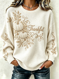 Women Floral Crew Neck Printing Casual Spring/Fall Long Sleeve Sweatshirt