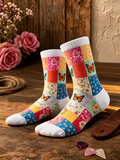 Women'S Floral Pattern Printed Socks