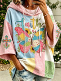 Ladies' Casual Butterfly Pattern Hoodie