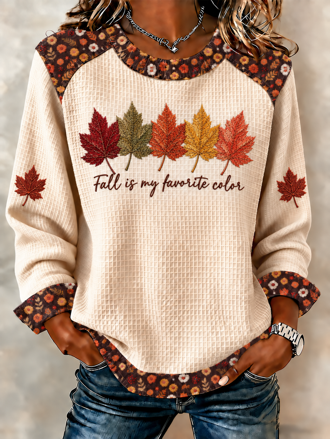 Women'S Autumn Printed Casual Long Sleeved Shirt
