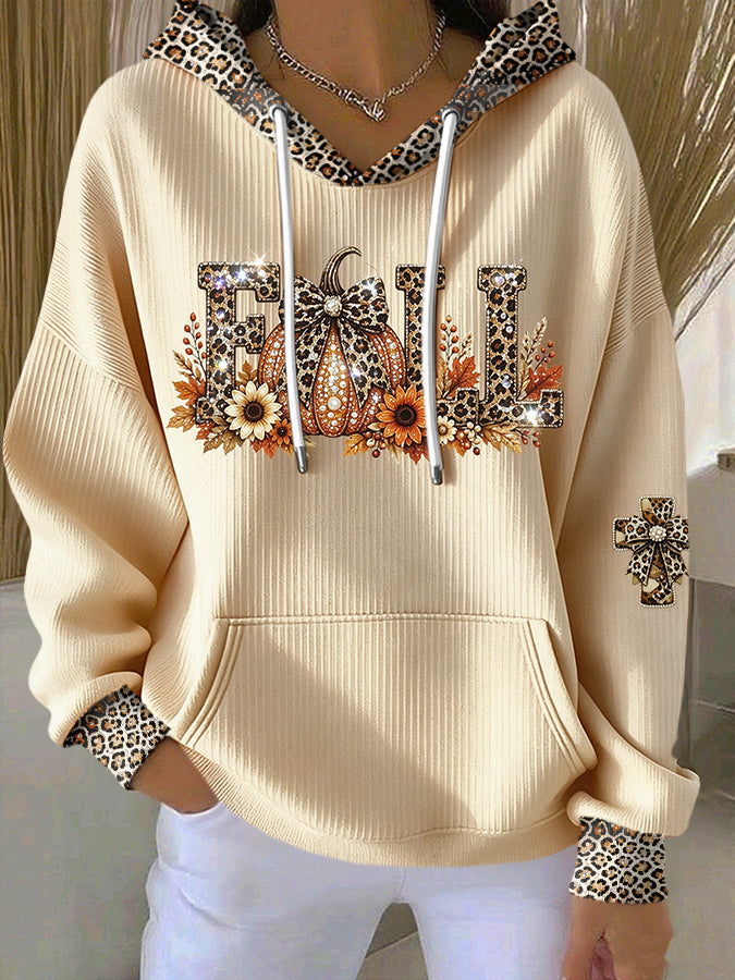 Women'S Fall Printed Hooded Sweatshirt