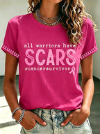 Women'S Retro Breast Cancer Printed T-Shirt