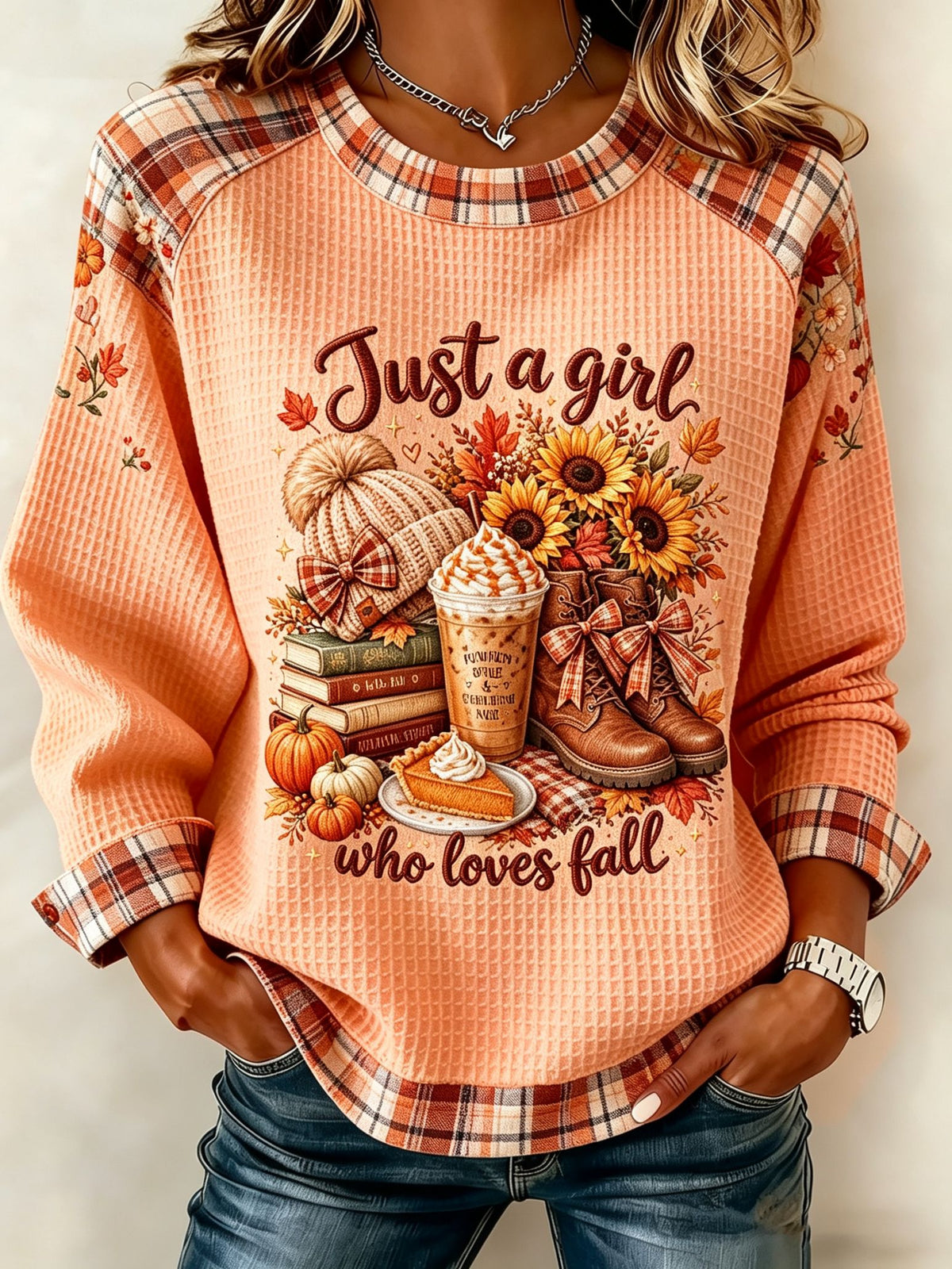 Women's Just A Girl Who Loves Fall Raglan Sweatshirt