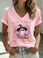 Women's In October We Wear Pink  Print T-shirt