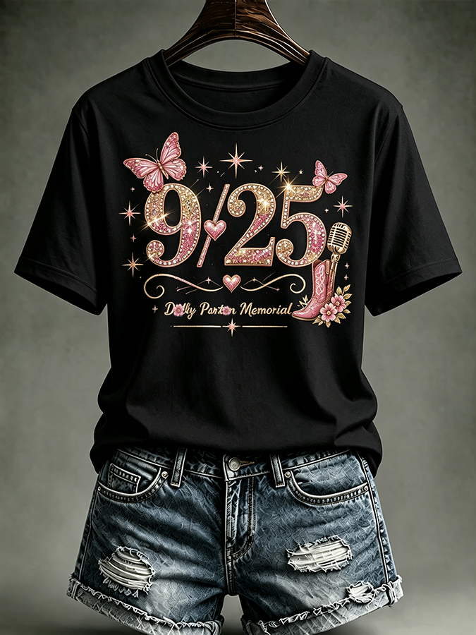 Women's Butterfly Art Pattern Casual T-shirt