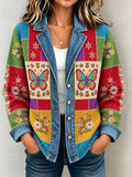 Women'S Butterfly Design Pattern Printing Design Cardigan