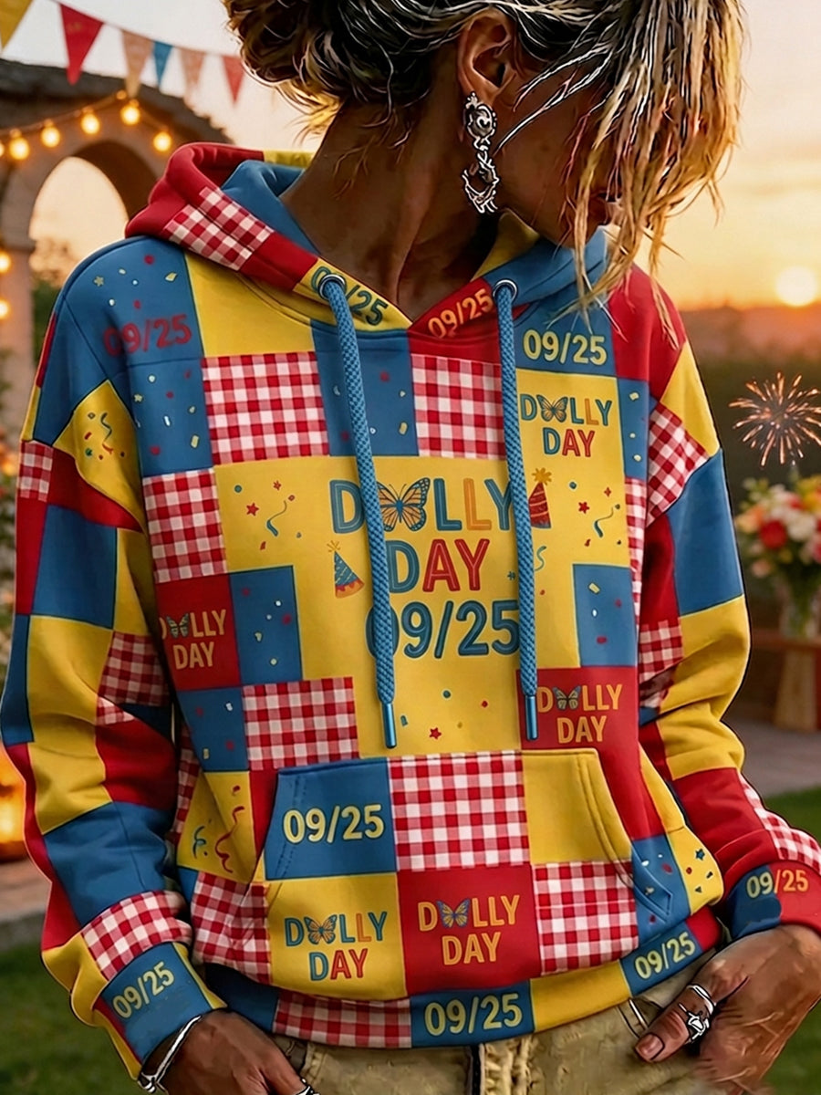 Women's Game Day Football Print Casual Hoodie
