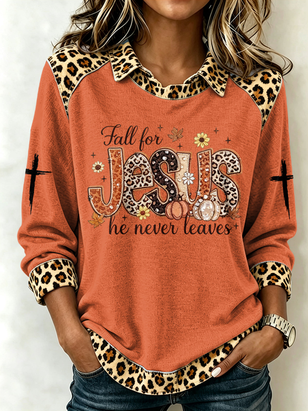 Women's plaid print sweatshirt