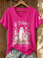 Women's Breast Cancer Print T-shirt