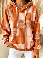 Women's Vintage Hoodie Geometric Hoodie