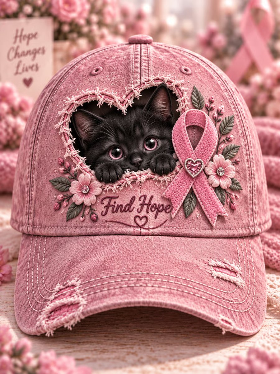 Breast Cancer Awareness Animal Graphic Print Hat
