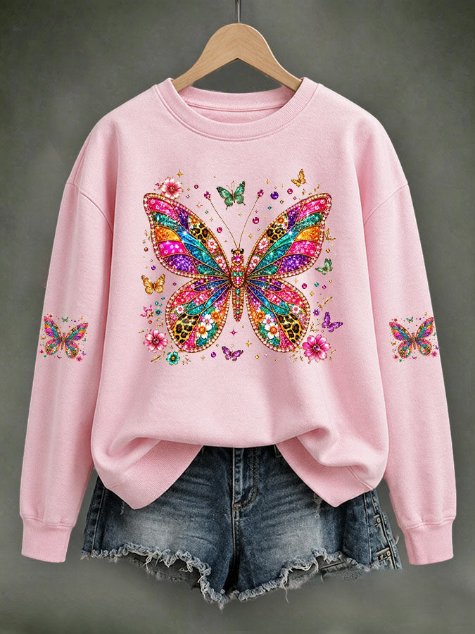 Women's Butterfly Design Pattern Sweatshirt