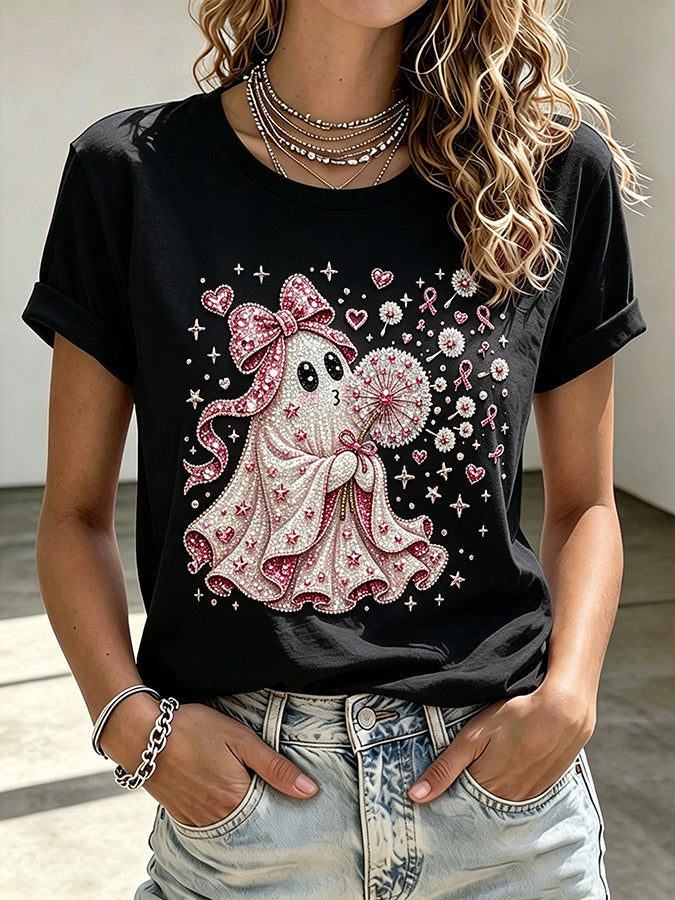 Women'S Breast Cancer Promotion Printed Casual T-Shirt